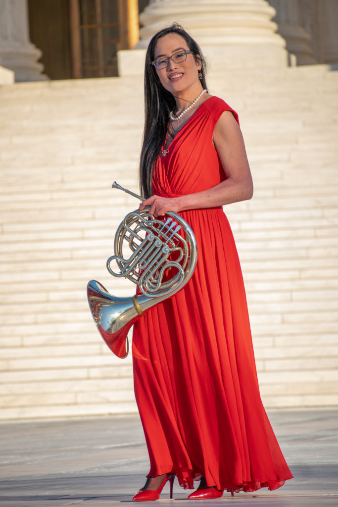 Rachel See with french horn
